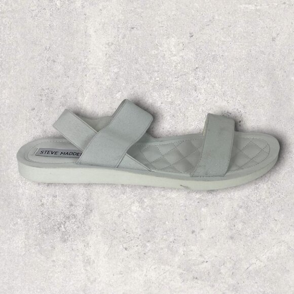 Steve Madden Rafa Sandals White Size 9.5 Nordstrom Slip On Elastic Strap Shoes - Picture 3 of 8